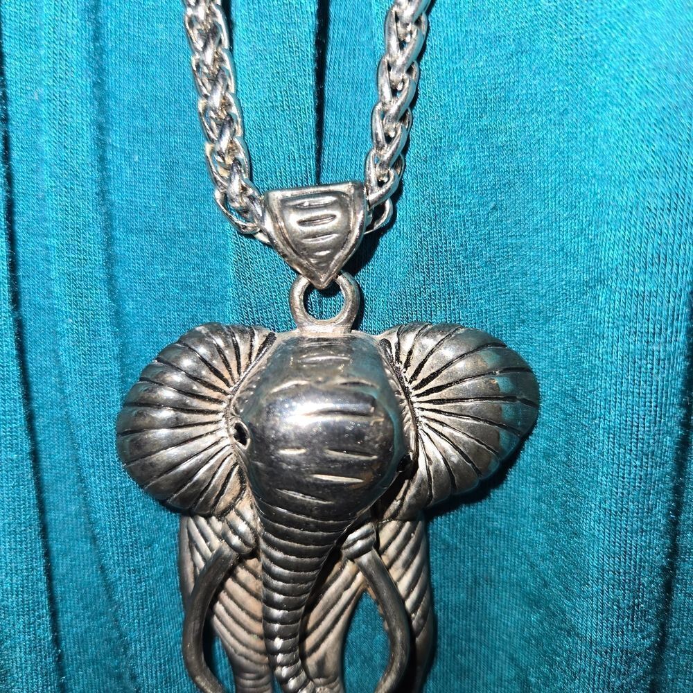 Silver Elephant Pendant Necklace